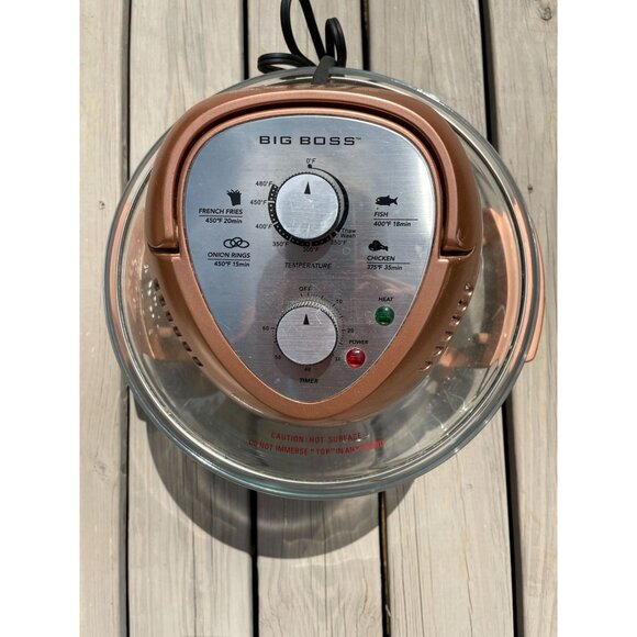 Big Boss 16-Quart 1300W Oil-Less Air Fryer Convection Oven Glass Bowl & Copper L - Picture 7 of 7
